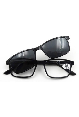 Lot de 7 prémontées 2en1 avec CLIP SOLAIRE AIMANTé - NOIR - lunettes de lecture (optique & solaire) - supervision