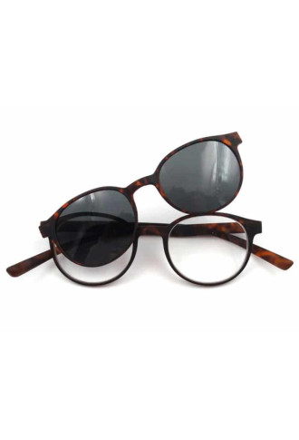 Lot de 7 prémontées 2en1 RONDE avec CLIP SOLAIRE AIMANTE - ECAILLE - lunettes de lecture (optique & solaire) - supervision