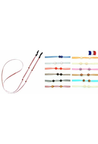 Lot de 25 cordons mousseline ornes de perles - couleurs assortis - cordons et chaînes - supervision