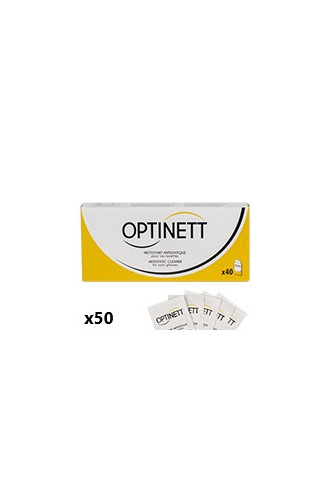 CARTON 50 BOITES de 40 LINGETTES NETTOYANTES - entretien & nettoyage lunettes - supervision