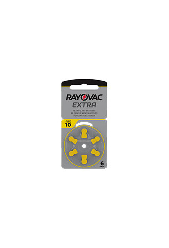 Rayovac Extra 10 - 1 Plaquette de 6 piles - Piles auditives - Supervision
