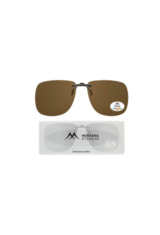 CLIP SOLAIRE POLARISÉ pour monture acétate C2B - Brun - clip on - supervision