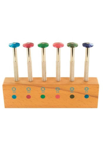 Assortiment de clés pour écrous sur socle avec tête tournante de couleur CL-125 - Tournevis, tourne écrou - Supervision