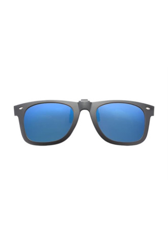 Face relevable, polarisée, entourage plastique, verres bleus miroir FA-402/1 - clip on - supervision