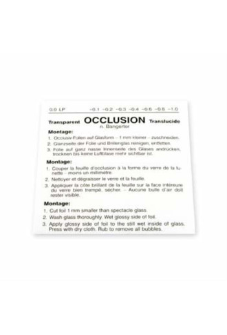 Feuille d'occlusion 0,0 (opaque) - 1 pièce FE-000/01 - press on & ryser - supervision