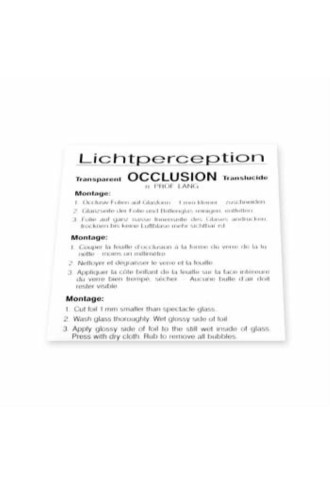 Feuille d'occlusion 1,0 (transparent) - 1 pièce FE-100/01 - press on & ryser - supervision