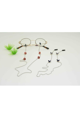 ECHAPPEE - Lot de 2 -CHAINE PALLADIUM MOTIFS FLEUR OU PAPILLON - Cordons et chaînes - Supervision