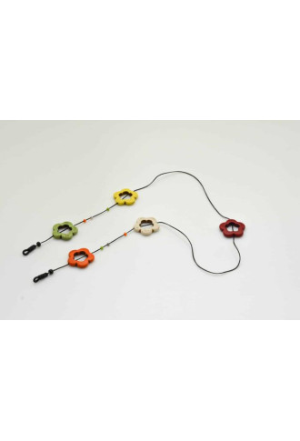 POEME - Lot de 3 - Cordon orné de perles et de fleurs en Howlite de couleur - cordons et chaînes - supervision