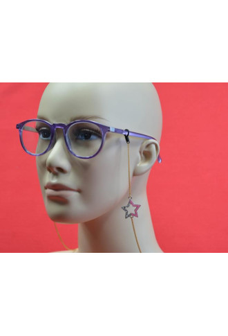 STAR - Lot de 4 - Chaîne de lunettes métal motif étoile - cordons et chaînes - supervision