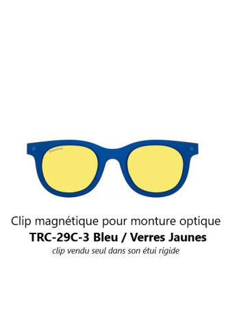 Clip magnétique solaire compatible monture TRC-29-C (3 couleurs de verre) - lunettes clip solaire - supervision