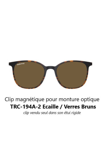 Clips magnétiques solaires compatibles monture TRC-194A Ecaille mat (2 couleurs de verre) - lunettes clip solaire - supervision