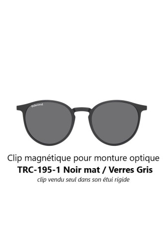 Clips magnétiques solaires compatibles monture TRC-195 Noir mat (2 couleurs de verre) - lunettes clip solaire - supervision