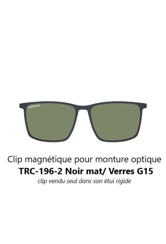 Clips magnétiques solaires compatibles monture TRC-196 Noir mat (2 couleurs de verre) - lunettes clip solaire - supervision
