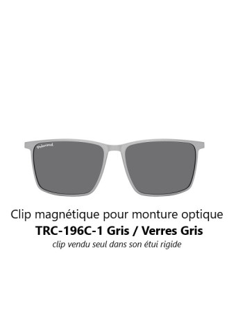 Clips magnétiques solaires compatibles monture TRC-196C Gris mat (2 couleurs de verre) - lunettes clip solaire - supervision