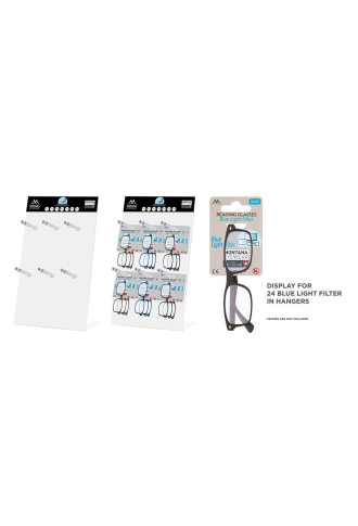 PRESENTOIR POUR 24 MONTURES LUMIERE BLEUE MDBLF - présentoirs optiques et rangements - supervision