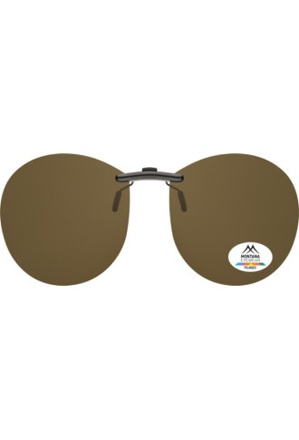 CLIP SOLAIRE Polarisé POUR MONTURE ACETATE C4B - Brun - clip on - supervision