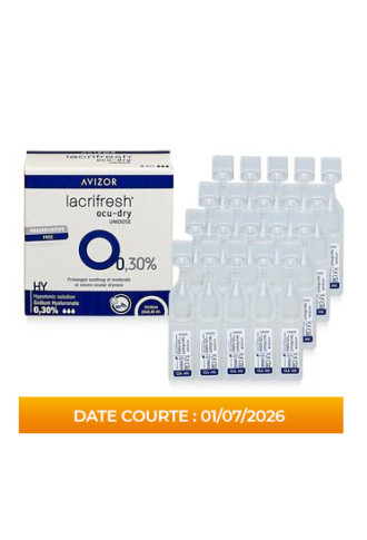 Lacrifresh Ocudry 0,3% - 20 x 0,4 ml (DATE COURTE) - Nettoyant et lotions lentilles - Supervision