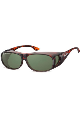 SUR-LUNETTES AVEC POCHETTE ET ETUI FO2 - Ecaille brillant + G15 Polarisé - sur lunettes de soleil - supervision